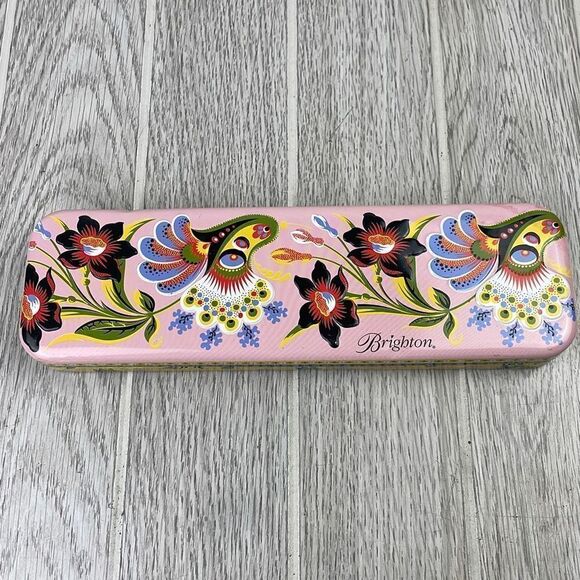 Vintage Brighton Tin. Pink Floral Paisley Storage. Gift or Trinket Box. Watch Bo - Picture 2 of 7
